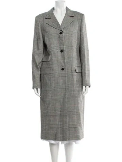 Pre-owned Doen Plaid Print Coat W/ Tags In Gray