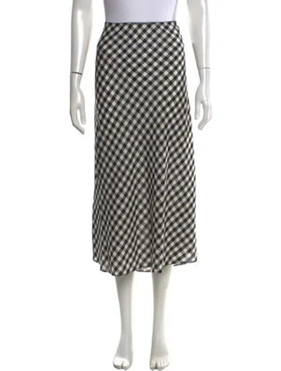 Pre-owned Doen Plaid Print Long Skirt In Multi