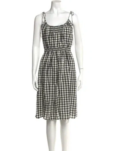 Pre-owned Doen Plaid Print Midi Length Dress In Multi