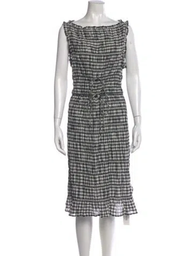 Pre-owned Doen Plaid Print Midi Length Dress In Multi