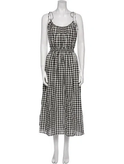 Pre-owned Doen Plaid Print Midi Length Dress In Multi