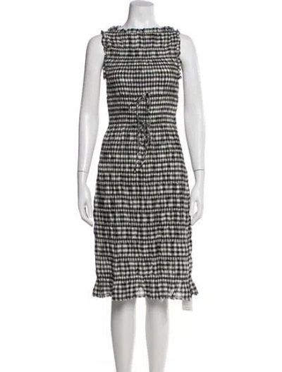 Pre-owned Doen Plaid Print Midi Length Dress In Multi