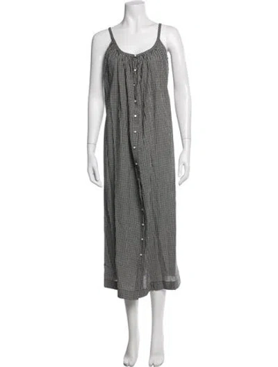 Pre-owned Doen Plaid Print Midi Length Dress In Multi