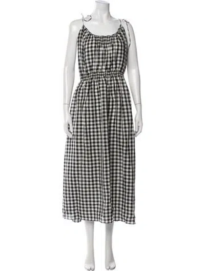 Pre-owned Doen Plaid Print Midi Length Dress In Multi