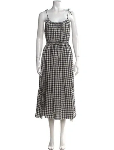 Pre-owned Doen Plaid Print Midi Length Dress In Multi