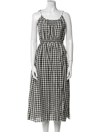 Pre-owned Doen Plaid Print Midi Length Dress In Multicolor