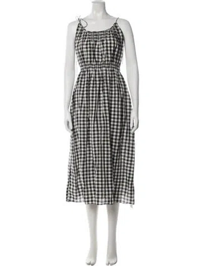 Pre-owned Doen Plaid Print Midi Length Dress In Multicolor