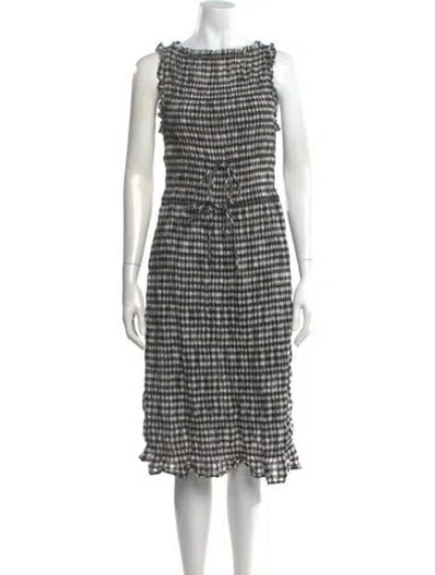 Pre-owned Doen Plaid Print Midi Length Dress In Multicolor