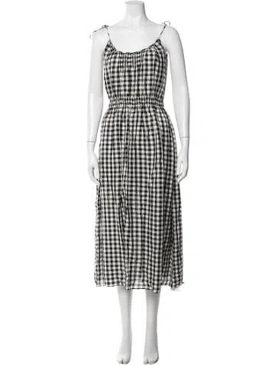Pre-owned Doen Plaid Print Midi Length Dress In Multicolor