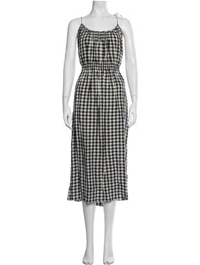 Pre-owned Doen Plaid Print Midi Length Dress In Multicolor