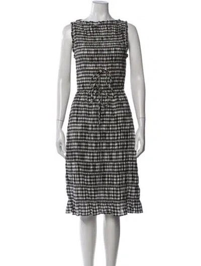 Pre-owned Doen Plaid Print Midi Length Dress In Multicolor