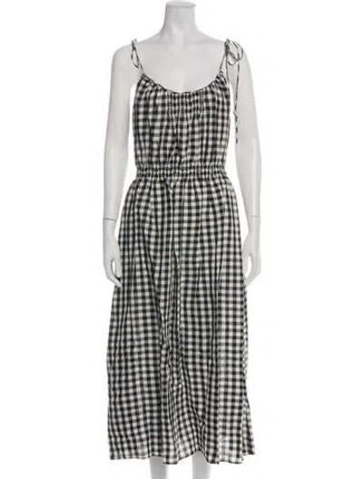 Pre-owned Doen Plaid Print Midi Length Dress W/ Tags In Multicolor