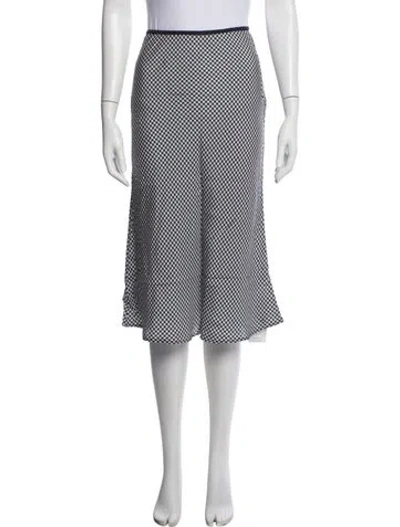 Pre-owned Doen Plaid Print Midi Length Skirt In Blue