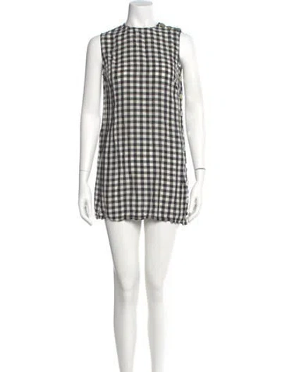 Pre-owned Doen Plaid Print Mini Dress In Multi