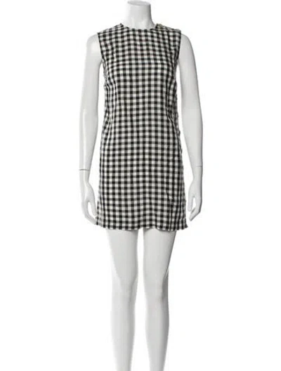 Pre-owned Doen Plaid Print Mini Dress In Multi