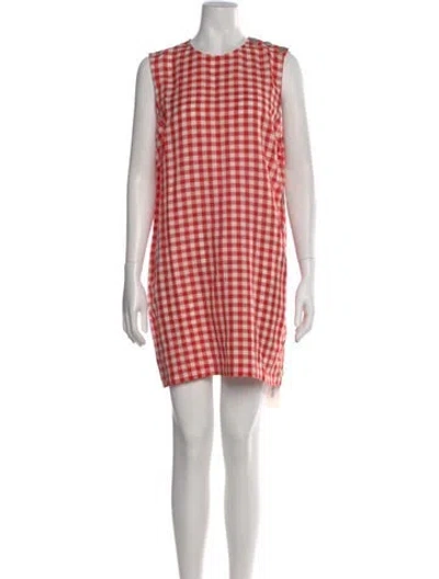 Pre-owned Doen Plaid Print Mini Dress In Multi