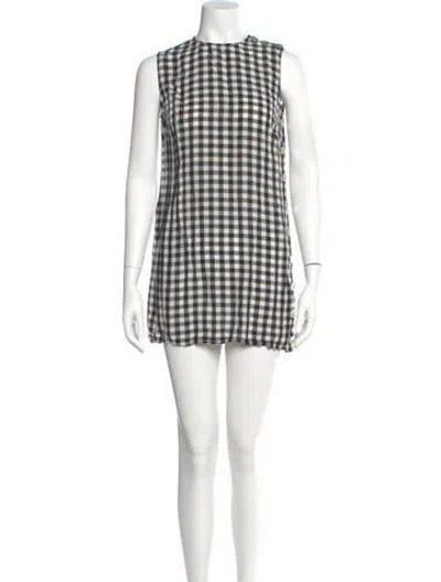 Pre-owned Doen Plaid Print Mini Dress In Multi