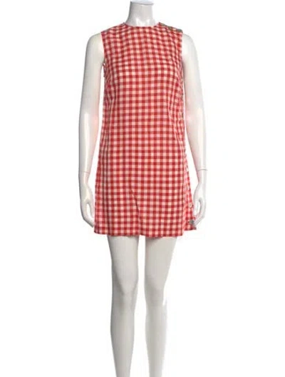 Pre-owned Doen Plaid Print Mini Dress In Multi