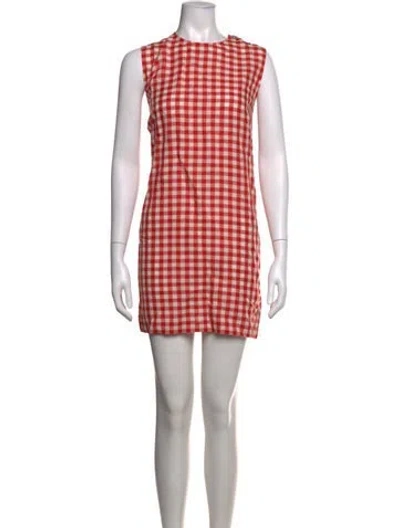 Pre-owned Doen Plaid Print Mini Dress In Multicolor