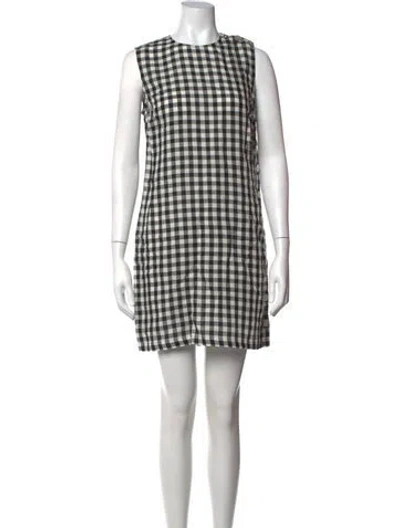 Pre-owned Doen Plaid Print Mini Dress In Multicolor