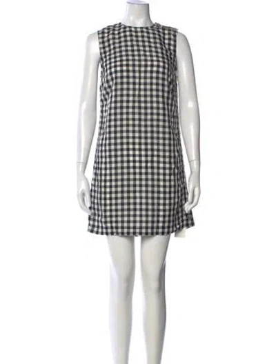 Pre-owned Doen Plaid Print Mini Dress In Neutrals
