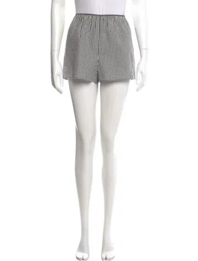 Pre-owned Doen Plaid Print Mini Shorts In Black
