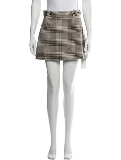 Pre-owned Doen Plaid Print Mini Skirt In Black