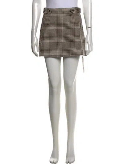 Pre-owned Doen Plaid Print Mini Skirt In Blue