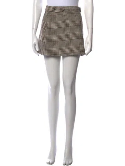 Pre-owned Doen Plaid Print Mini Skirt In Purple