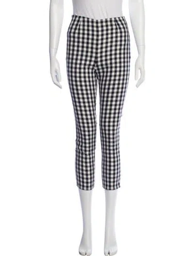 Pre-owned Doen Plaid Print Skinny Leg Pants In Multi