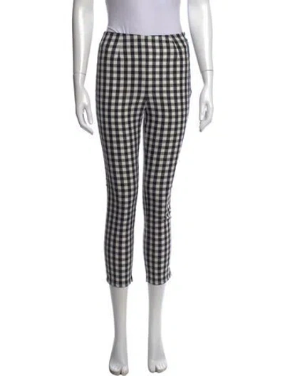 Pre-owned Doen Plaid Print Skinny Leg Pants In Multicolor