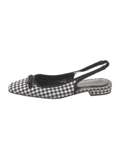 Pre-owned Doen Plaid Print Slingback Flats In Multi