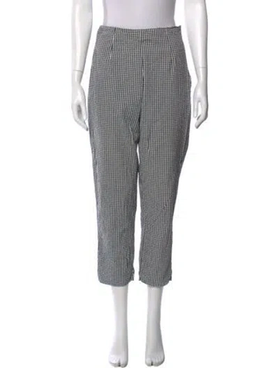 Pre-owned Doen Plaid Print Straight Leg Pants In Multi