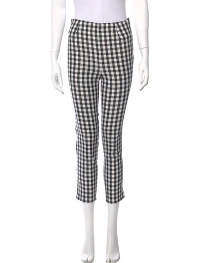 Pre-owned Doen Plaid Print Straight Leg Pants In Multi