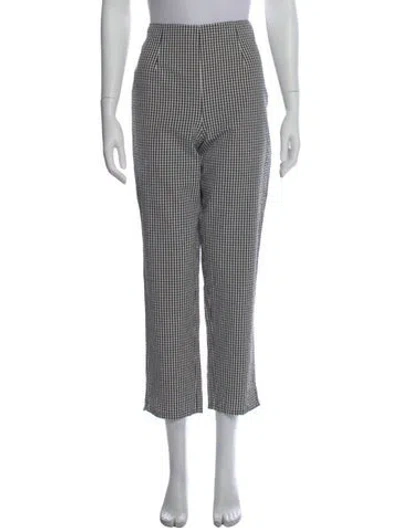 Pre-owned Doen Plaid Print Straight Leg Pants In Multi