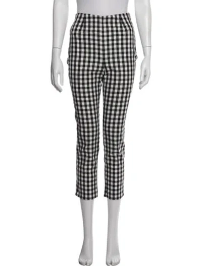 Pre-owned Doen Plaid Print Straight Leg Pants In Multicolor