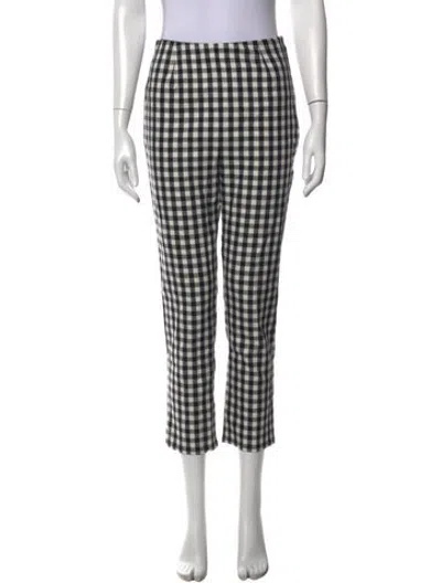 Pre-owned Doen Plaid Print Straight Leg Pants In Multicolor