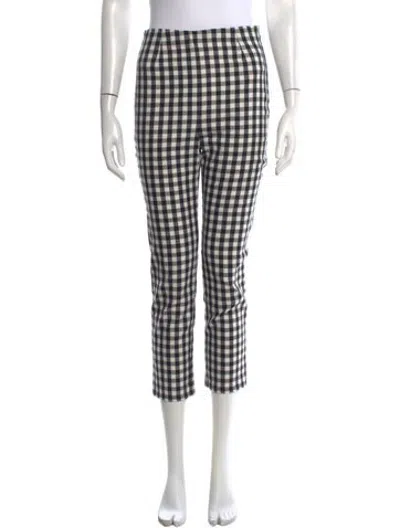 Pre-owned Doen Plaid Print Straight Leg Pants In Multicolor