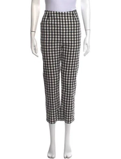 Pre-owned Doen Plaid Print Straight Leg Pants In Multicolor