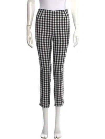 Pre-owned Doen Plaid Print Straight Leg Pants W/ Tags In Black