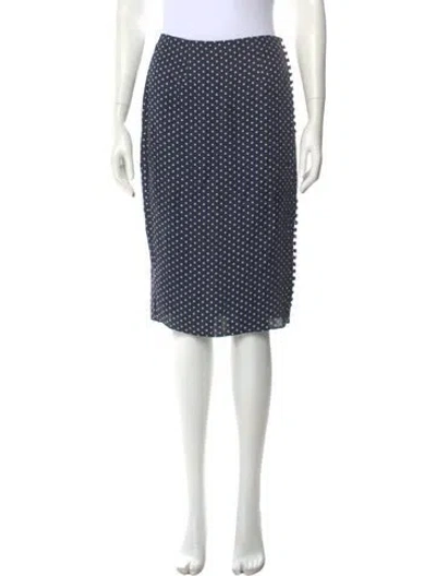 Pre-owned Doen Polka Dot Print Knee-length Skirt In Blue
