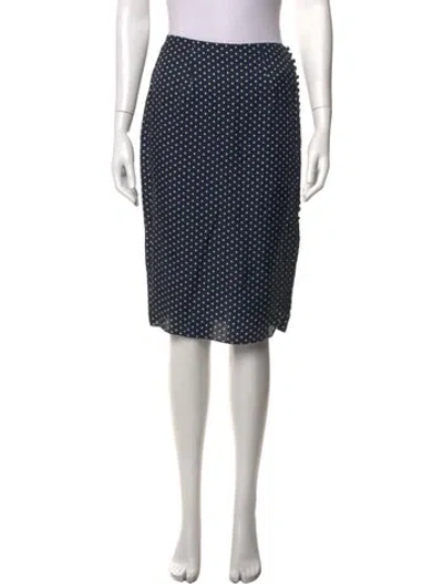 Pre-owned Doen Polka Dot Print Knee-length Skirt In Blue