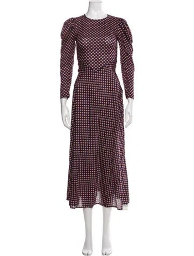 Pre-owned Doen Polka Dot Print Long Dress In Blue