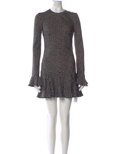 Pre-owned Doen Polka Dot Print Mini Dress In Black
