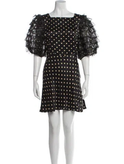 Pre-owned Doen Polka Dot Print Mini Dress In Gray