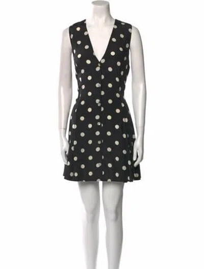 Pre-owned Doen Polka Dot Sleeveless Mini Dress In Black