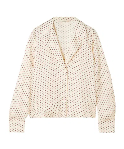 Doen Elene Polka-dot Silk-blend Twill Blouse In Multi