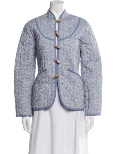 Pre-owned Doen Printed Evening Jacket In Blue