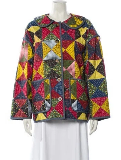 Pre-owned Doen Printed Jacket In Blue