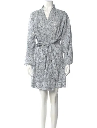 Pre-owned Doen Printed Knee-length Dress In Blue